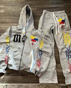 100% Cotton French Terry No <b>String</b> Oversized Boxy Fit Acid Wash Cropped Men's Streetwear <b>Hoodie</b> - Product Image 6