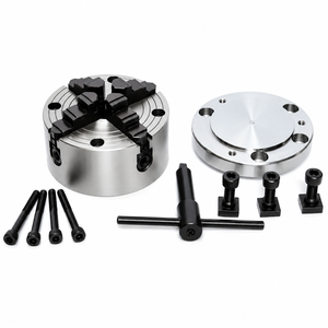 Mandrin indépendant à 4 mors de 100 mm à chargement frontal (montage frontal) avec plaque arrière adaptée - Product Image 1