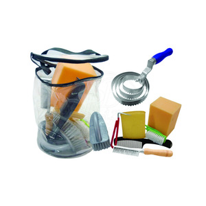 Kit de Cuidado de Caballos Reutilizable de 8 Piezas con Bolsa Transparente con Cremallera, Limpiador de Cascos, Cepillo Espiral, Peine para Crines, Cepillo Corporal y Esponja de Limpieza - Product Image 1