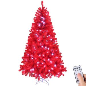 8 ft Pre-Lit Artificial Christmas Tree 300 Remote Control <b>Lights</b> <b>Hinged</b> Xmas Pine Tree 800 Branch Tips for Holiday Decorations - Product Image 1