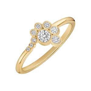 แหวนหมั้นเพชรทรงอสมมาตรแบบกลุ่ม ประดับทอง 14K ด้วยการฝังแบบ Bezel  แหวนหลายเม็ดพลอยดีไซน์ Celestial แหวนสัญญาดีไซน์ดอกไม้ทันสมัยไม่ซ้ำใคร - Product Image 5