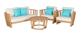 Ensemble de canapés d'extérieur en bois d'acacia | Meubles de salon au fini naturel pour patio, jardin et hôtels | Fait main au Vietnam - Product Image 2