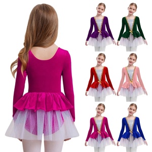Vestido de Terciopelo para Niñas de 6 a 16 Años, Disfraz de Ballet y Patinaje Artístico, Tutú para Actuaciones en Escenario, Recitales, Disfraces de Danza para Principiantes - Product Image 1
