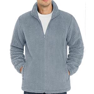 Wholesale Custom Solid Color Zipper Loose Long Sleeve <b>Sherpa</b> Winter Coat Polar Fleece <b>Jacket</b> Street Fashion <b>Jackets</b> for <b>Men</b> - Product Image 5