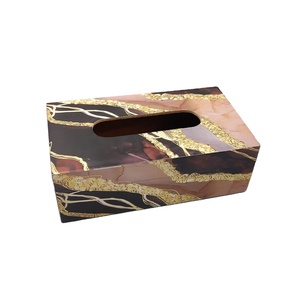 Boîte à mouchoirs en incrustation d'os, boîte à mouchoirs en papier et couleur naturelle avec incrustation d'os faite à la main, boîte de rangement en provenance d'Inde. - Product Image 1