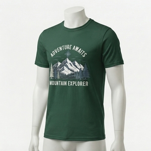 T-shirt pour homme à imprimé graphique, vêtement décontracté en coton doux avec des motifs artistiques, style confortable, impression durable - Product Image 4