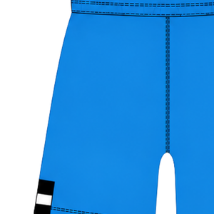 Shorts de rugby bleu ciel et noir à taille élastique avec cordon de serrage, rayés, uniforme d'équipe personnalisé, respirant, pour l'entraînement et la performance sportive - Product Image 4
