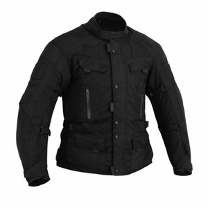 Blouson Tactique Noir de Motard Coupe-Vent avec Bandes Réfléchissantes Col Montant en Maille % Polyester Hiver - Product Image 2