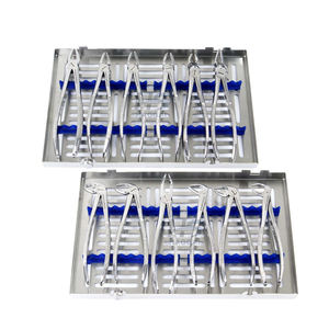 Juego de 12 fórceps dentales de acero inoxidable, patrón superior e inferior, con estuche - Product Image 2