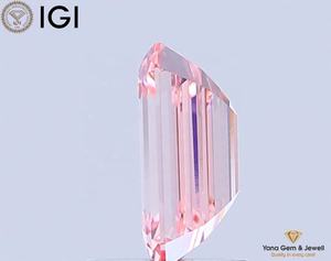 เพชรสีชมพูสดใส ระดับความสะอาด VS2 น้ำหนัก 1.00 กะรัต เพชร CVD ผลิตในห้องปฏิบัติการ พร้อมใบรับรอง IGI ทรง Emerald Cut สำหรับแหวนสวมใส่ประจำวัน - Product Image 5