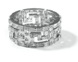 Anillo Unisex de Plata 925 con Moissanita Creada en Laboratorio, Chapado en Rodio, Estilo Hip Hop, para Fiestas y Bodas, Diseño Personalizable de la India - Product Image 4