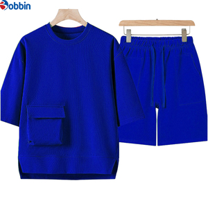 Conjunto de 2 Piezas Casual de Verano para Hombre, con Logotipo Personalizado Bordado, Camiseta de Secado Rápido 100% Algodón y Pantalones Cortos con Bolsillos Grandes - Product Image 6