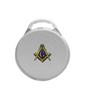 White Square Compass G Machine Embroidered Gold Cap <b>Case</b> Without Strap - Product Image 1