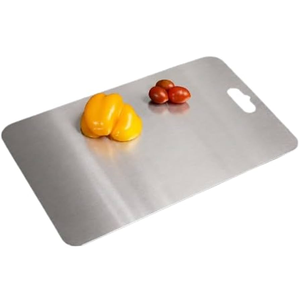 Planche à découper ronde en acier inoxydable, antidérapante, passe au lave-vaisselle, pour la cuisine, la découpe des légumes, la préparation des aliments - Product Image 2