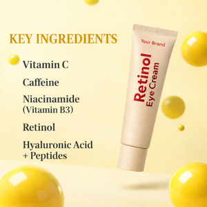 Crème Contour des Yeux au Rétinol Avancé Personnalisée 30ml avec Acide Hyaluronique et Peptides Anti-Rides Vente en Gros Marque Privée - Product Image 4