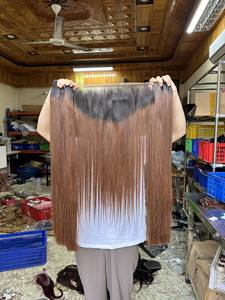 Ombre Bone Straight Super double dessiné de femmes asiatiques extrémité épaisse 100% extensions de cheveux humains vierges meilleure qualité meilleur prix - Product Image 4