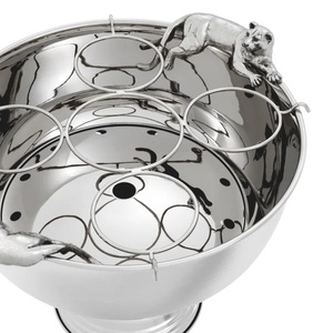 Luxury Leopard Silver Champagne Bucket 6-Bottle Large <b>Ice</b> <b>Cooler</b> with Removable Bottle Holder Premium Pedestal Party Drink Tub - Product Image 2