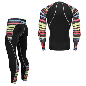 Conjuntos de Compresión Deportivos de Invierno de Secado Rápido, Estampados, Personalizados al por Mayor, Unisex, Diseño Sólido, Conjunto de 2 Piezas - Product Image 4