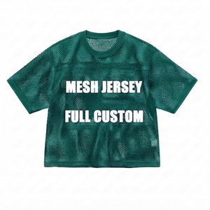 Custom Design Stylish Boxy <b>Tshirt</b> Oversized Sublimation Print Streetwear Soccer Top Quick Dry Mesh Cropped Football Jersey - Product Image 1