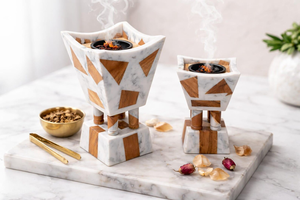 FAIZA CRAFT Brûleur d'encens en bois d'acacia et résine, forme mosquée, de qualité supérieure, pour la maison islamique, fait main - Product Image 5