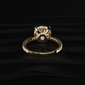 Anillo de Diamante Cultivado en Laboratorio con Corte Brillante Redondo de 2.50 Quilates, con Halo Oculto, Certificado IGI, Oro y Plata, Anillo de Compromiso y Boda Atemporal - Product Image 2