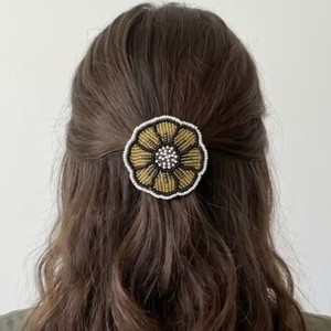 Pinza para el pelo bordada a mano con cuentas de semillas, hecha a medida, para uso diario o fiestas, pinza para el pelo étnica para mujer, accesorio de moda para el cabello. - Product Image 4