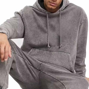 Survêtement unisexe personnalisé OEM à capuche, épais, délavé à l'acide, 100 % coton, séchage rapide, respirant, disponible à la vente en ligne - Product Image 6