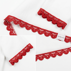 Ribete de encaje GPO de guipur rojo de 10 mm al por mayor, ecológico, 20 metros, para dobladillos de vestidos, dupattas, manualidades, costura, bolsos y empaques de regalo - Product Image 4