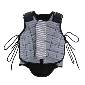 Unisex Lightweight Equestrian Safety Vest Sleeveless Black Neoprene Breathable Mesh Design with Adjustable Straps - Product Image 1