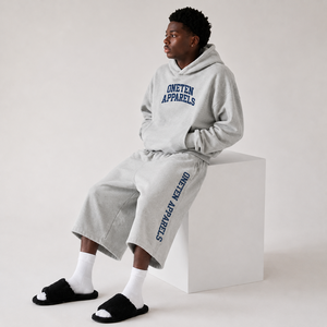 Ensemble sweat à capuche et short en molleton épais tissé personnalisé avec logo pour homme, idéal pour l'été, avec logo OEM sur le devant - Product Image 3