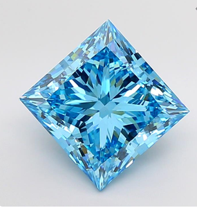 Diamante CVD Cultivado en Laboratorio con Certificación IGI, Corte Princesa de 9.12 CT, Color Azul Intenso, Claridad VS1, para Joyería, ROYAL GEMS - Product Image 1