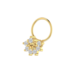 Bijoux de piercing fin en or 14 carats Épingle de nez en diamant naturel de 0,15 ct avec motif de fleur éternelle - Product Image 4
