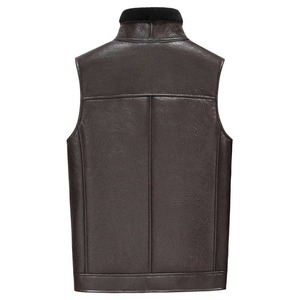 Chaleco de Piel de Oveja Genuina para Hombre, Color Marrón, para Invierno - Product Image 2