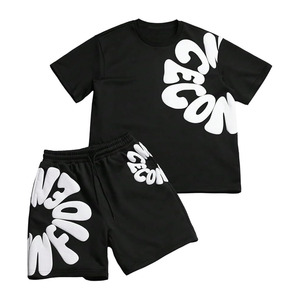 Conjunto Deportivo de Verano para Hombre, Camiseta Gráfica de Manga Corta y Pantalones Cortos, Conjunto de Dos Piezas, Atuendos Casuales - Product Image 1