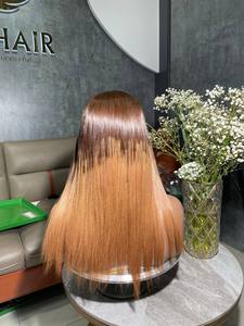 Pelucas de Cabello Humano Liso Natural con Raíz Oscura Ombre Marrón a Rubio Miel, Peluca con Cierre de Encaje 4x4, Cabello Virgen Brasileño, Pelucas Sin Pegamento - Product Image 1