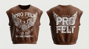 T-shirt Homme Décontracté Streetwear à Manches Courtes et Épaules Cloutées, Logo Imprimé en Relief, Qualité Supérieure, Prix de Gros Abordable - Product Image 2