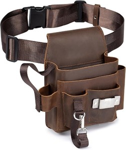 Ceinture porte-outils en cuir Crazy Horse avec porte-marteau et sangle à boucle réglable - Product Image 1