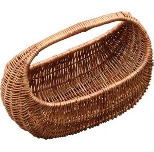 Cesta de Mimbre Tejida de Ratán Willow, Cesta de Almacenamiento Semicircular con Asa, Cesta de Flores Pequeña y Resistente, Contenedor para Picnic - Product Image 3