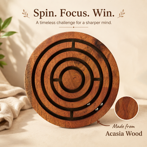 Jeu de société en bois Labyrinthe |   Puzzle de labyrinthe en marbre et bois fait main |   Jeu d'équilibre pour enfants et adultes |   Cadeau de voyage, jouet - Product Image 3