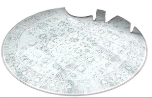 <b>Boho</b> Tufted Washable Eco-Friendly Ultra-Thin Grey Distressed Print Traditional Round <b>Rug</b> for Bedroom Nursery Entryway - Product Image 4