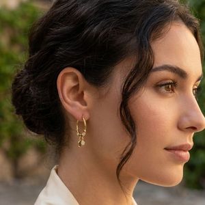 Pendientes de Aro de Latón Chapado en Oro de 14K con Circonitas Multicolores para Mujer - Product Image 5