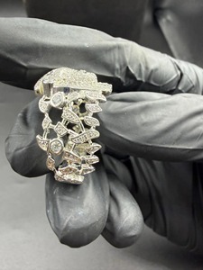 Hip Hop Iced Out Lion Head Moissanite <b>Ring</b> 925 Sterling <b>Silver</b> 14K White Gold Finish King Statement <b>Ring</b> for Men Bling Jewelry - Product Image 4