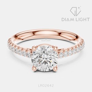 Bague de mariage ronde 1,00 carat, bijoux fins, certifiée IGI, or blanc 14 carats, diamant de laboratoire, bague de fiançailles et d'anniversaire - Product Image 3
