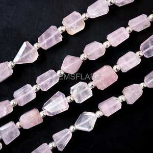 Cuentas facetadas de cuarzo rosa al por mayor, pepitas sueltas de cuarzo rosa en forma de cuentas de 5x7-6x8MM, 8 pulgadas para la fabricación de joyas - Product Image 6