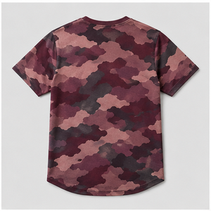 เสื้อยืดคอกลมแขนสั้นลายพรางพิมพ์ลายกุหลาบไวน์แบบกำหนดเองสำหรับผู้ชาย รุ่น MTS-CAMO-0035 - Product Image 2