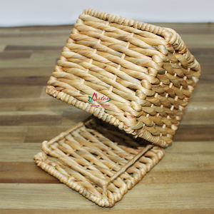 Caja de pañuelos de jacinto de agua de algas marinas ecológica, caja hecha a mano de artesanías para el hogar y la Oficina - Product Image 2