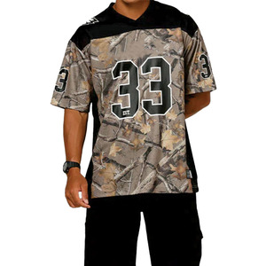 เสื้อฟุตบอลอเมริกันลายพราง ผ้าตาข่ายระบายอากาศ ไซส์ใหญ่ แขนสั้น คอวี สายรัดแบบเสื้อกล้าม ชุดทีม พิมพ์หมายเลข ออกแบบเองได้ - Product Image 2