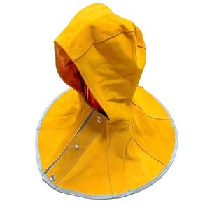 Casco de soldador de cuero de vaca ignífugo con protección para cuello, hombros y cabeza, tipo capucha, para trabajos de soldadura - Product Image 1