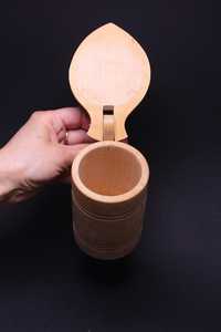 Jarra de Cuerno Vikinga Hecha a Mano, Pulida, de Madera, Estilo Rústico Medieval, Ecológica, Personalizada con Grabado, Coleccionable, para Cerveza o Cerveza Artesanal - Product Image 3