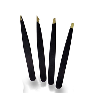 Kit de Pinzas para Extensión de Cejas de Acero Inoxidable Alemán con Punta Inclinada y Recubrimiento Negro para Manicura y Belleza - Product Image 3